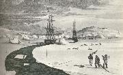 william r clark parrys fartyg tar sig fram genom isen under hans tredje forsok attfinna nordvastpassagen 1824 Spain oil painting artist